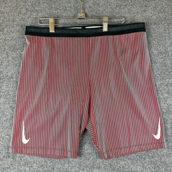 Nike AeroSwift 1/4 Length Running Tights Shorts Mens XL Red Blue Racing CJ7843