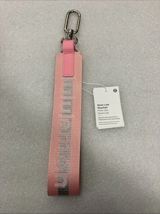 lululemon athletica Pink Never Lost Keychain Wristlet