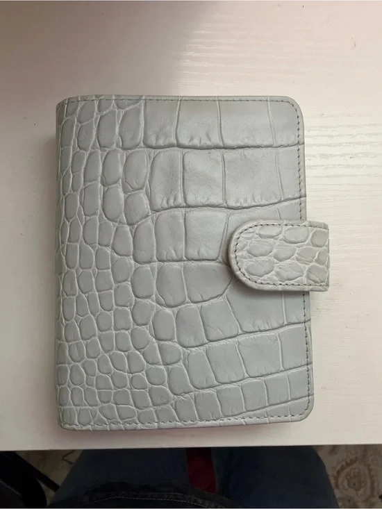 filoFAX baby blue Croc-Embossed Leather Organizer
