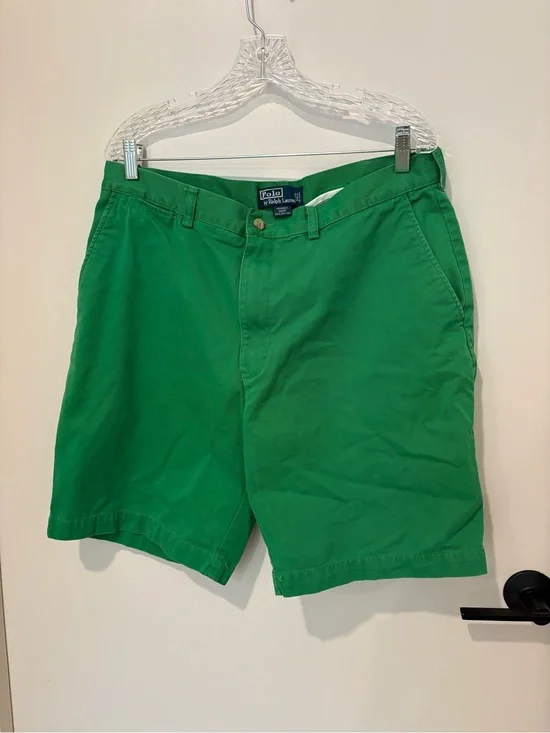 VNTG Polo by Ralph Lauren Kelly Green Men's Chino Shorts Preppy Golf Academia 36