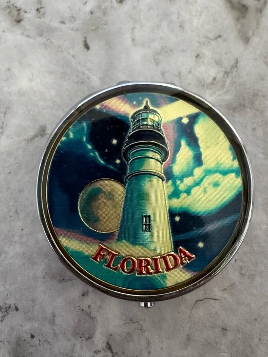 Florida Lighthouse Compact pill carrier - Nautical Moon Design