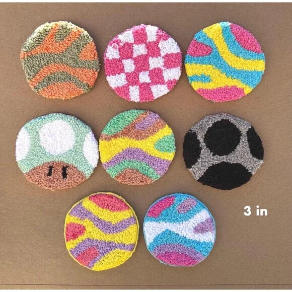 Pick 2 | Punch Needle Keychains | Bag Tags | Car Coasters | Magnet | Mug Rug
