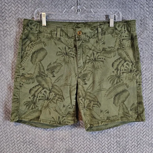 Levi's Men's‎ Olive Green Tropical Leaf Floral Chino Shorts Size 31