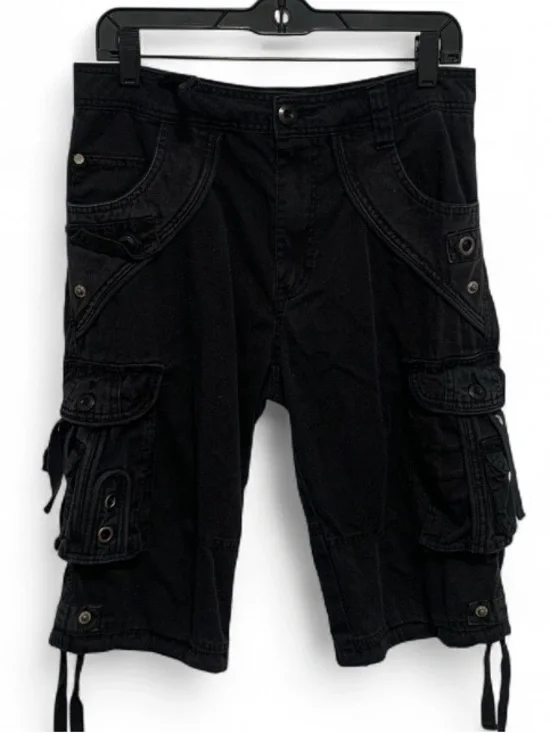 Y2K Request Jeans Black Cargo Utility Goth Shorts