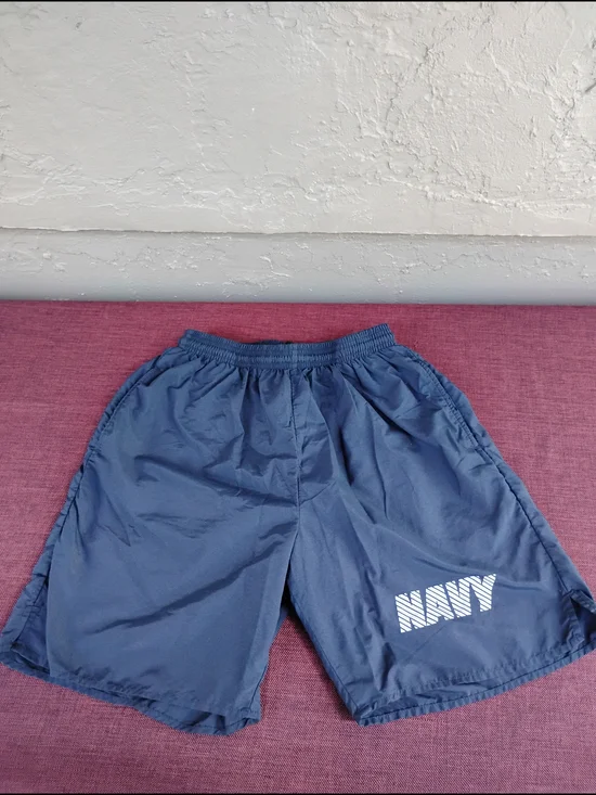 Official NAVY Men's Athletic Shorts Navy Blue Size Small
