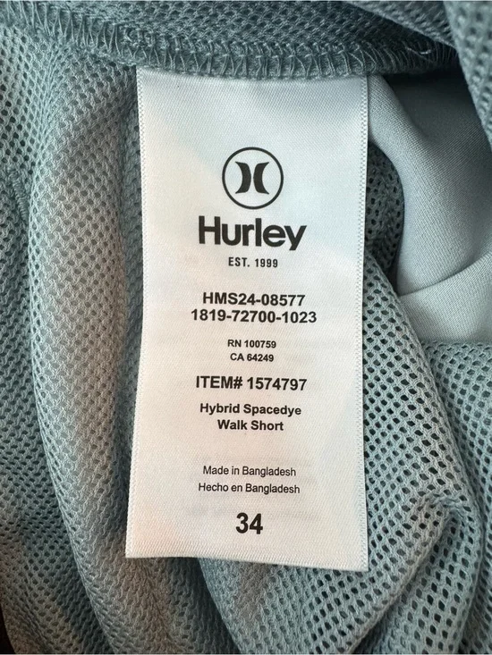 Hurley Men's Light Gray/Blue Performance Shorts