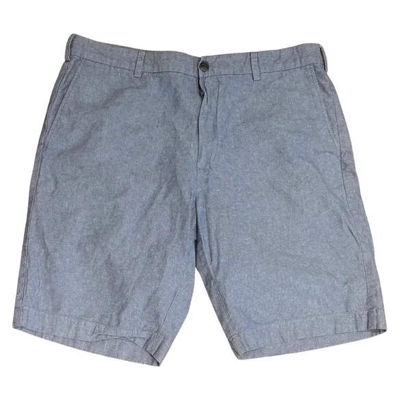 Brooks Brothers Chino Shorts Blue Chambray Cotton Mens W38