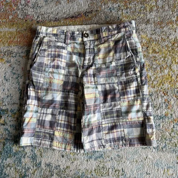 AMERICAN EAGLE Vintage Patchwork Madras Plaid Shorts Size 30 Prep Fit
