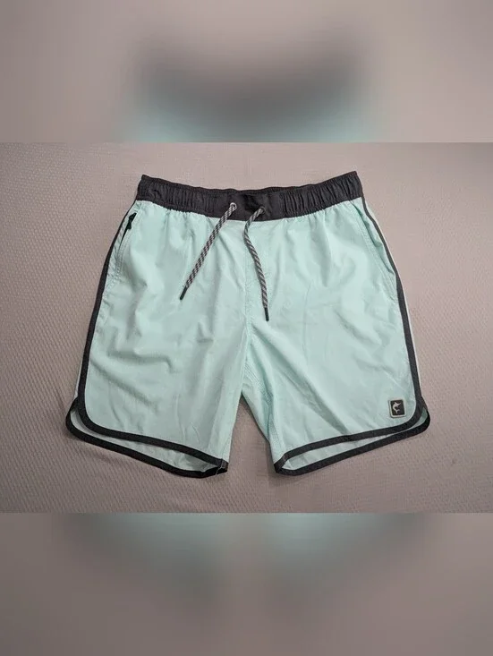 Pelagic Downswell Shorts Mens Medium TAQ Blue Fishing Swim Trunks Boardshorts