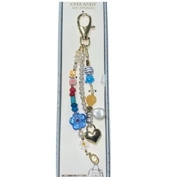 EyeCandy Los Angeles Multicolor Beaded Key & Card Holder Charm