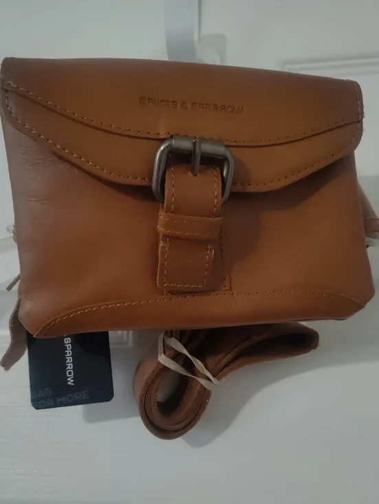 Spikes & Sparrow Tan Leather Crossbody Bag — NWT