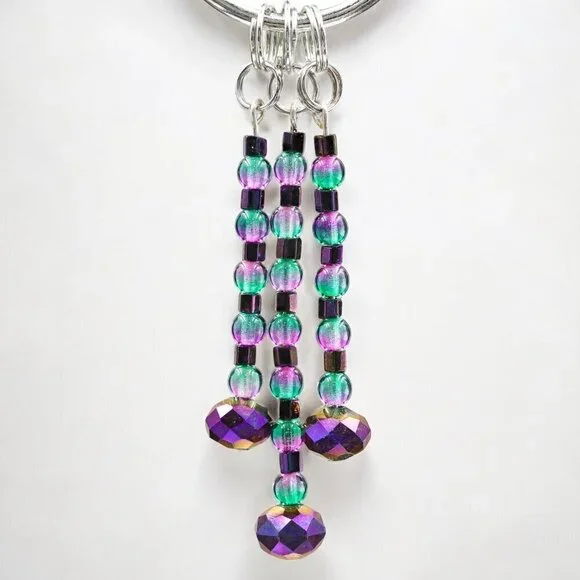 Aurora Beaded Keychain | Handmade