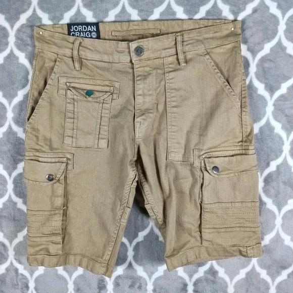 Jordan Craig Cargo Shorts Men Size 32 Tan Cairo Urban Utility Safari Tactical