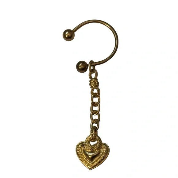 QVC Judith Ripka Gold Tone Heart Charm Keychain