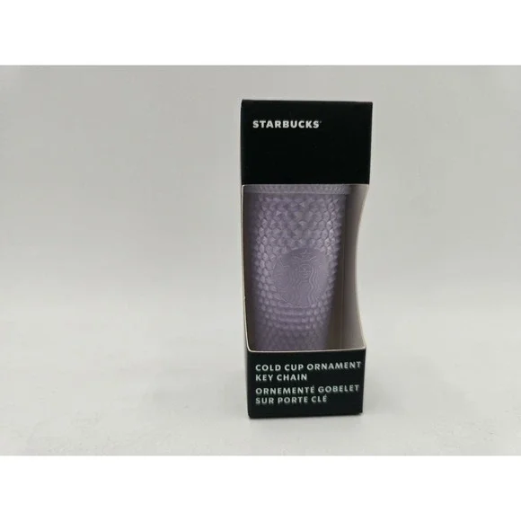 NEW Starbucks Matte Lavender Lilac Diamond‎ Cold Cup Tumbler Ornament / Keychain