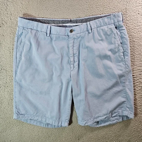 Peter Millar Shorts‎ Men 38 x8.5 Flat Front Light Blue