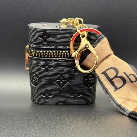 Zipper‎ Pouch Keychain Holder Black