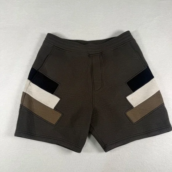 Neil Barrett Mens Shorts Size M Brown Colorblock Slouch Fit Designer Streetwear
