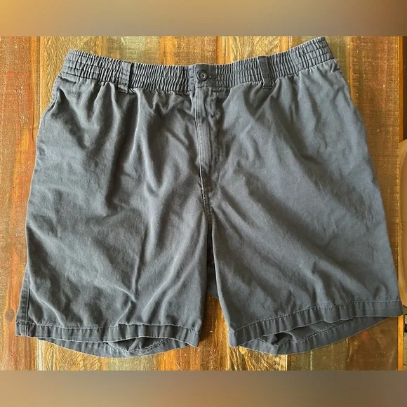 HB By DXL Men’s 1X Waist Blue Chino Chambray Zip Elastic Waist Stretch Shorts