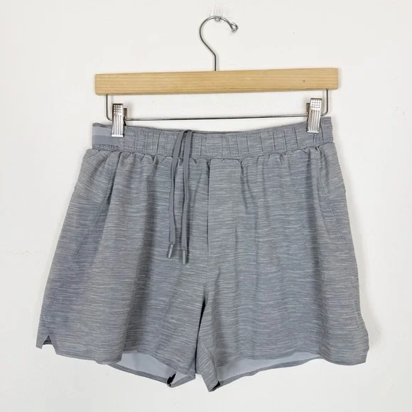 Lululemon Surge Lined Shorts Mens Gray Running Stretch Drawstring