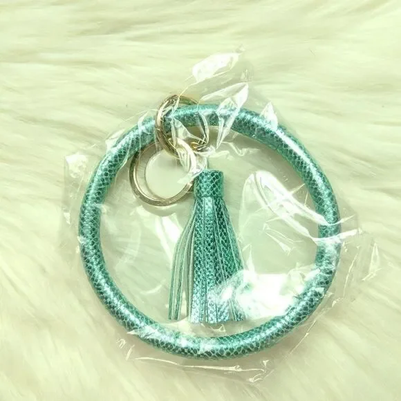 Wristlet bangle keychain bracelet tassel keyring