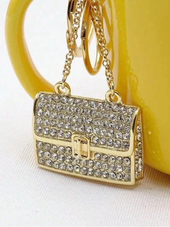 Gold Crystal Mini Bag Pendant keychain- Women's Fashion Accessory
