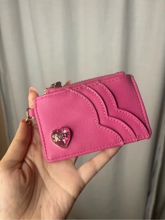 Juicy Couture Pink Heart Accent Card Holder/Wallet