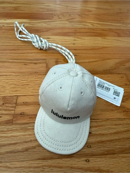lululemon Cream and Gray Ball Cap Nano Lanyard