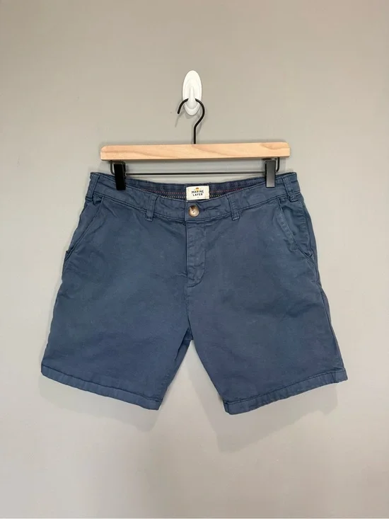 Marine Layer Organic Cotton Stretch Chino Shorts Blue Men’s 32 7” Inseam