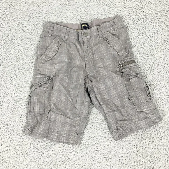 Alpha Industries Cargo Shorts Mens 32 Gray Plaid Cotton‎ Canvas Military Utility