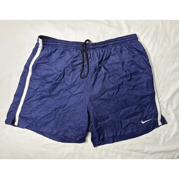 Nike Athletic Shorts Men's Size XL Blue with White Stripes Gym Training
