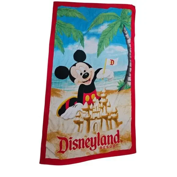 Disneyland Resort Mickey Mouse Sand Castle Beach Towel Red