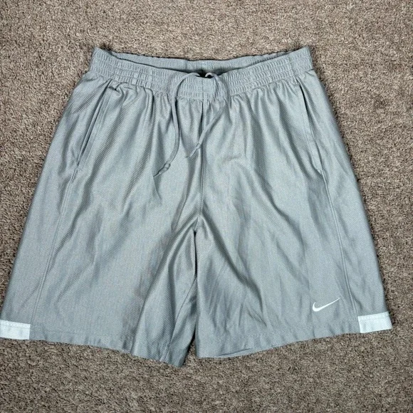 Nike Mens Basketball Shorts Grey Dazzle Shimmer Mesh Athletic Gym Training XL