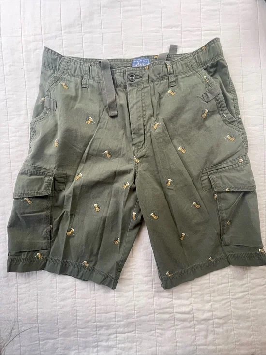 Bass Beer Mug Print Cotton Cargo Shorts 34