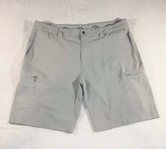 Callaway Golf Opti-Dri Performance 7 Pocket Cargo Shorts in Light Gray, 40w