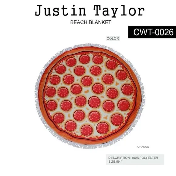 Brand New Pizza Beach Towel Lake Towel Pool Towel Super Cute 3D