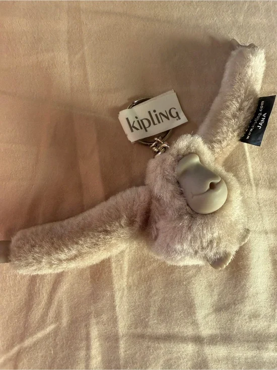 New Kipling Plush Monkey Keychain - Beige Jana purse charm