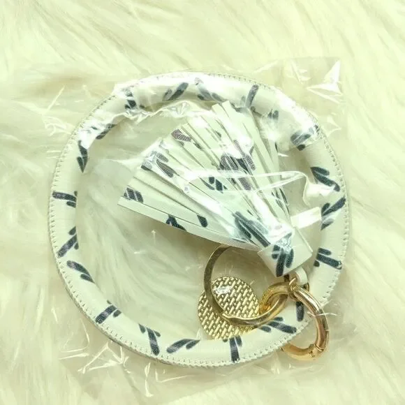 Wristlet bangle keychain bracelet tassel keyring