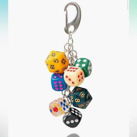 Dice bag charm Keychain bag or purse accessory
