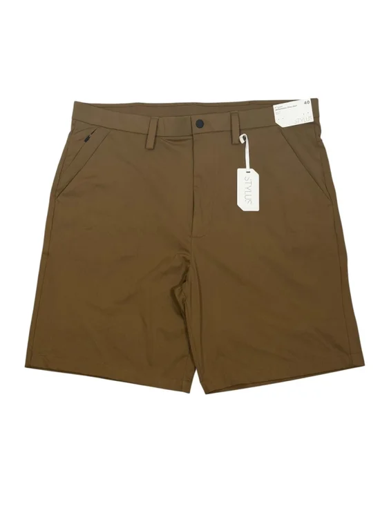 Stylus Performance Chino Shorts Brown Quick Dry Stretch Golf Men's Size 40 NWT