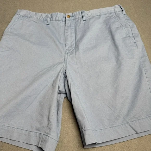 Polo Ralph Lauren Mens Classic Fit 9 Inch Shorts Light Blue Chino Stretch 36