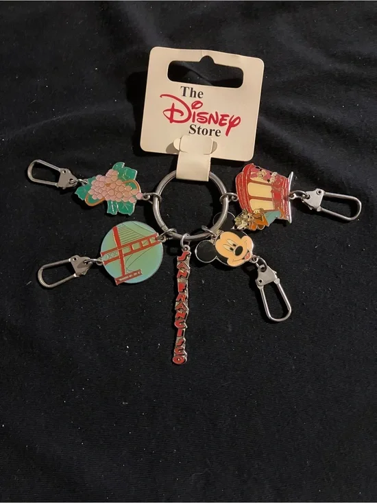 VTG Disney Store San Francisco Mickey Mouse Multi Charm Keychain NWT