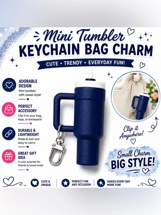 MINI TUMBLER KEYCHAIN BAG CHARM