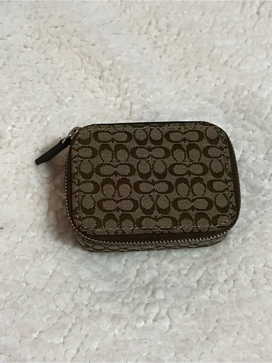 Coach Signature Monogram Pill Case in Brown/Tan