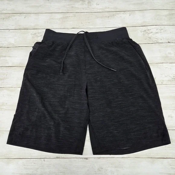 Lululemon T.H.E. Short Athletic Training Mens Small Black Heathered Drawstring