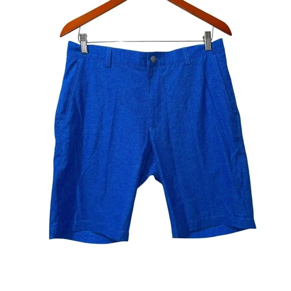 Men's Peter Millar‎ Performance Golf Casual Blue Chino Shorts Inseam 10