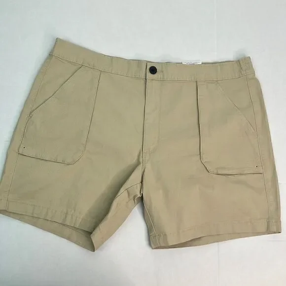 Saint John’s Bay tan elastic waist shorts size 42 NWT