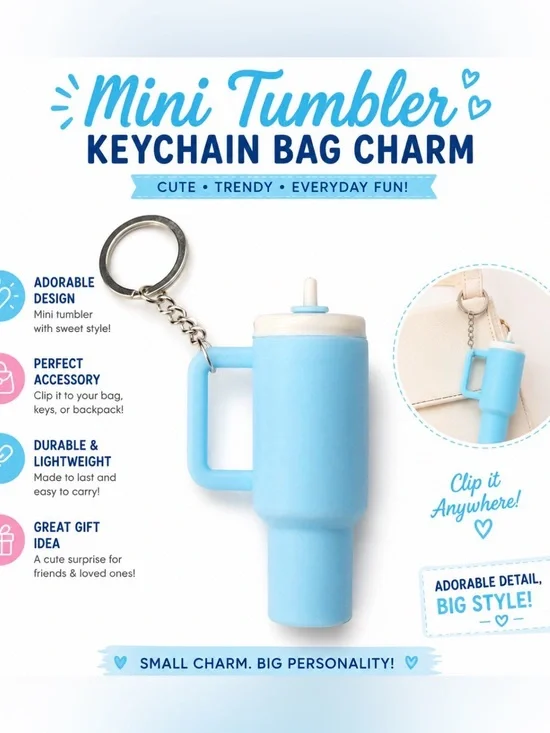 MINI TUMBLER KEYCHAIN BAG CHARM