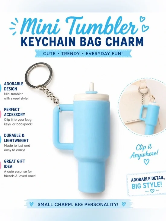 MINI TUMBLER KEYCHAIN BAG CHARM