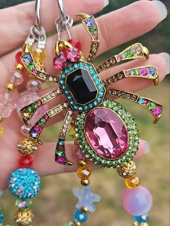 Sparkling Spider Pendant Statement Charm